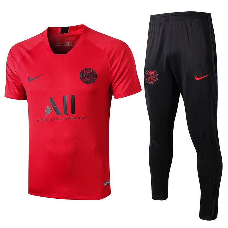 Camiseta de Entrenamiento Paris Saint Germain Conjunto Completo 2019 2020 Rojo Negro
